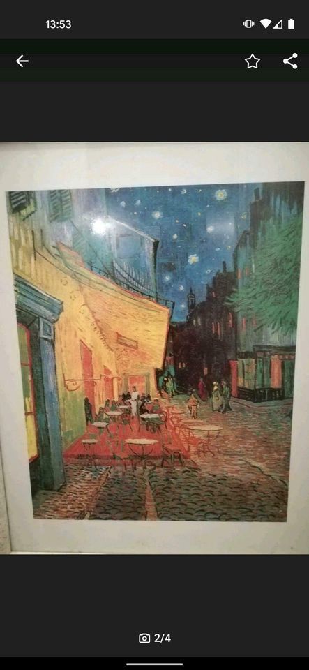 Van Gogh Cafe de Nuit im weißen Holzrahmen 62 x 51 in Leverkusen
