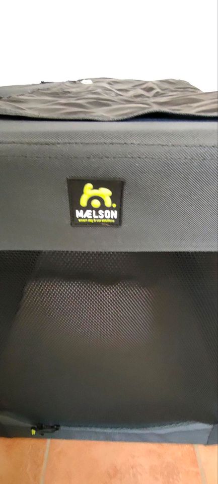 Melson Hunde Transportbox, faltbar, schwarz/beige in Neuss