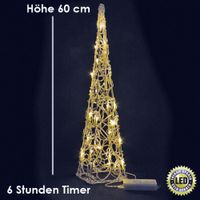 NEU! LED Pyramide 60cm f. außen 30 Lichter Acryl Timer Weihnachte Bayern - Wemding Vorschau