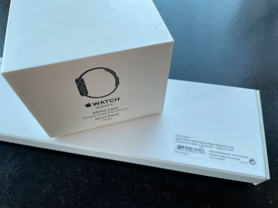 Apple Watch 3 42mm Space Gray Aluminium + Milanaisearmband OVP in Tettnang