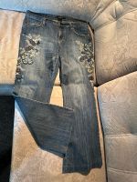 aufwendig bestickte Jeans Damen 10 42 gerades Bein USA L Sachsen - Bannewitz Vorschau