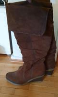 Braune Kunstleder Over knee Stiefel Gr. 42 Bayern - Merching Vorschau
