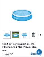 Bestway Fast Set Pool 305 cm x 76 cm inkl. Viel zubehör Nordrhein-Westfalen - Meerbusch Vorschau