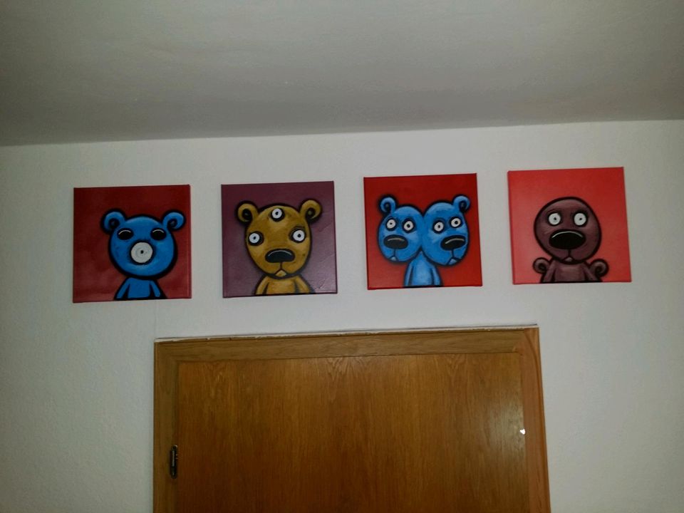 Teddies in Space Gemälde von Philipp Jordan Kunstwerke in Burgau