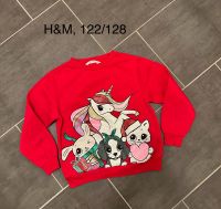 H&M Sweatshirt 122/128 rot Einhorn Katze Hund Hase Schleswig-Holstein - Tangstedt  Vorschau