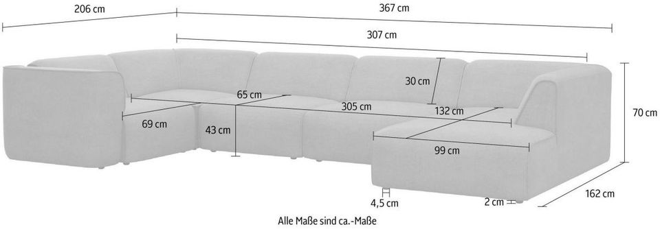 Wohnlandschaft/ U-Form/ Sofa/ Couch✨Element✨ UVP: 3099,-€ in Löhne