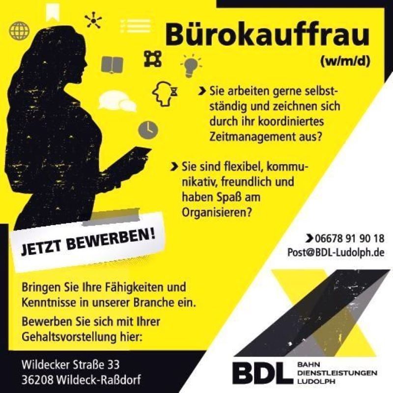 Bürokauffrau w/m/d - Teilzeit in Bad Hersfeld