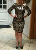 Schwarz-goldenes Pailletten Kleid Gr. 36 Silvester Outfit Hessen - Niestetal Vorschau