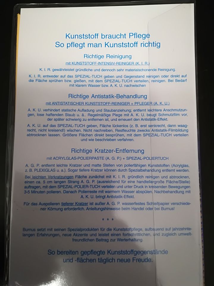 2 x - Spezial Pflege Tuch für Kunststoff Pflege - Hochglanz Küche in Koblenz
