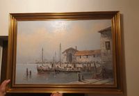 P STIRRAT ORIGINAL 60'S FISHING VILLAGE OIL PAINTING Rheinland-Pfalz - Kastellaun Vorschau