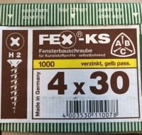 ABC FEX-KS Fensterbauschrauben 4x30 verzinkt Kreuz 1000 Stk. NEU Niedersachsen - Sittensen Vorschau