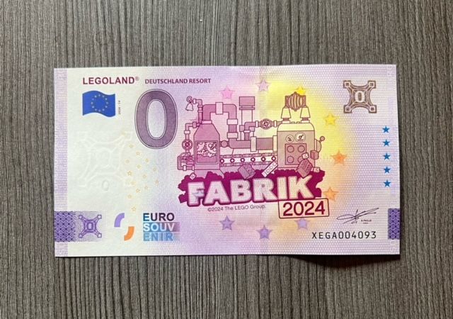 "0" Euro Schein Souvenir Legoland FABRIK 2024 LEGO in Günzburg