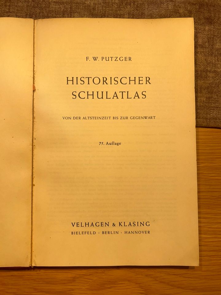 Historischer Schulatlas F.W. Putzger 75. Auflage 1954-1959 Alt in Groß-Zimmern