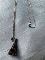 Feine silberfarbene Boho Kette mit Tassel u. Perle schwarz bronze Kr. München - Unterhaching Vorschau