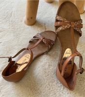 ♥️ Tamaris Sandalen Braun Leder Neu 38 Bayern - Finning Vorschau