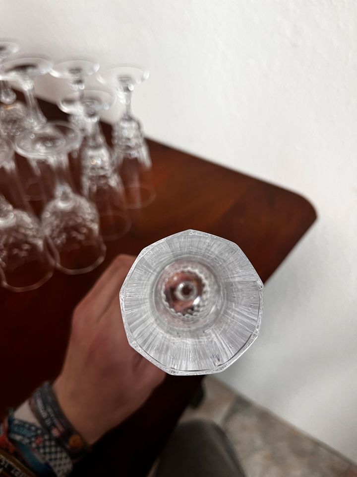 10 x Kristallglas Kristallgläser Sektglas Weinglas in Münnerstadt