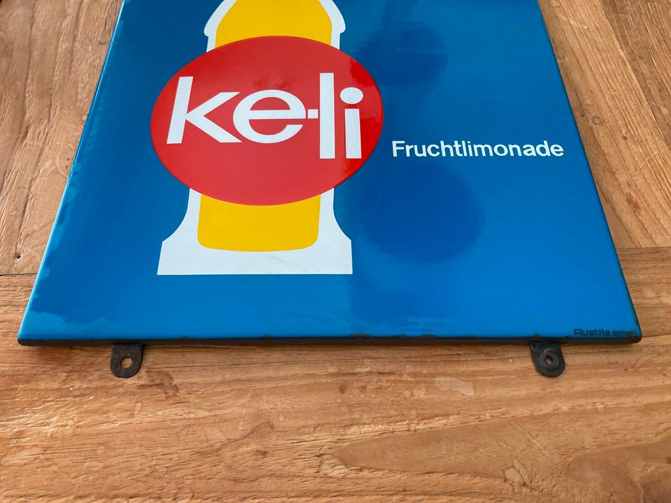 seltenes Keli Fruchtlimonade Limonade Email Schild Werbung in Bad Reichenhall