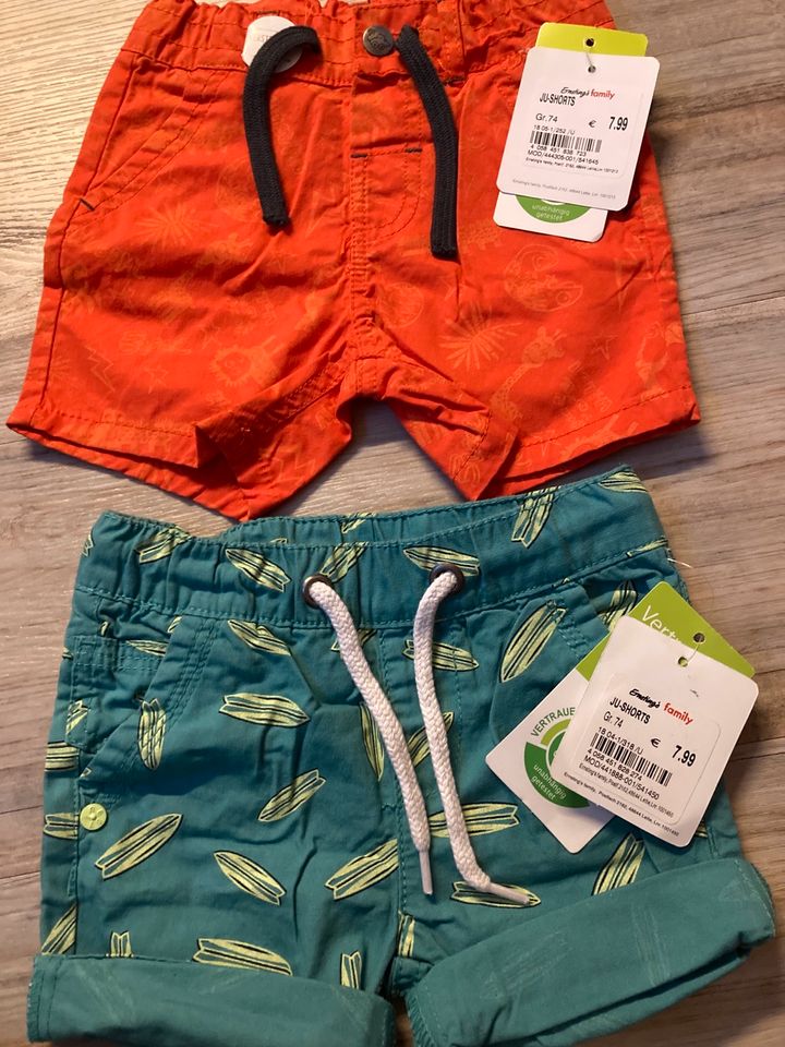 NEU Etikett 2er Set Hose kurz Shorts verstellbare Taille Gr 74 in Dresden