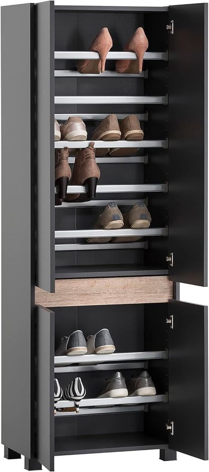 Schuhschrank, anthrazit, 56,9 x 33 x 164,5 cm in Paderborn