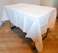 Historische Damast-Tischdecke, weiß, Baumwolle 170x130cm Niedersachsen - Bad Essen Vorschau