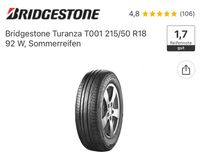 Sommerreifen - 215/50 R18 92W - Bridgestone - Pkw SUV -Autoreifen Mülheim - Köln Dünnwald Vorschau