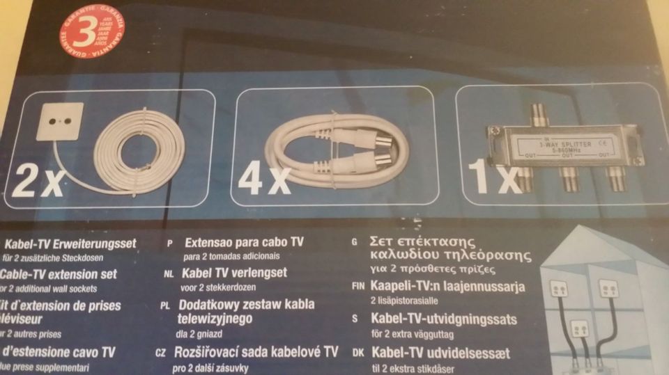 Kabel TV-Erweiterungsset Neu Orginal verpackt in Kronau