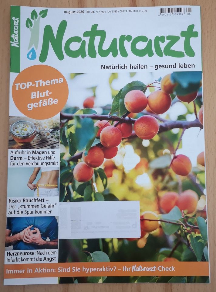 Naturarzt-Zeitschrift, 08.2020, Blutgefäße, Darm, Bauchfett, Herz in Lemgo