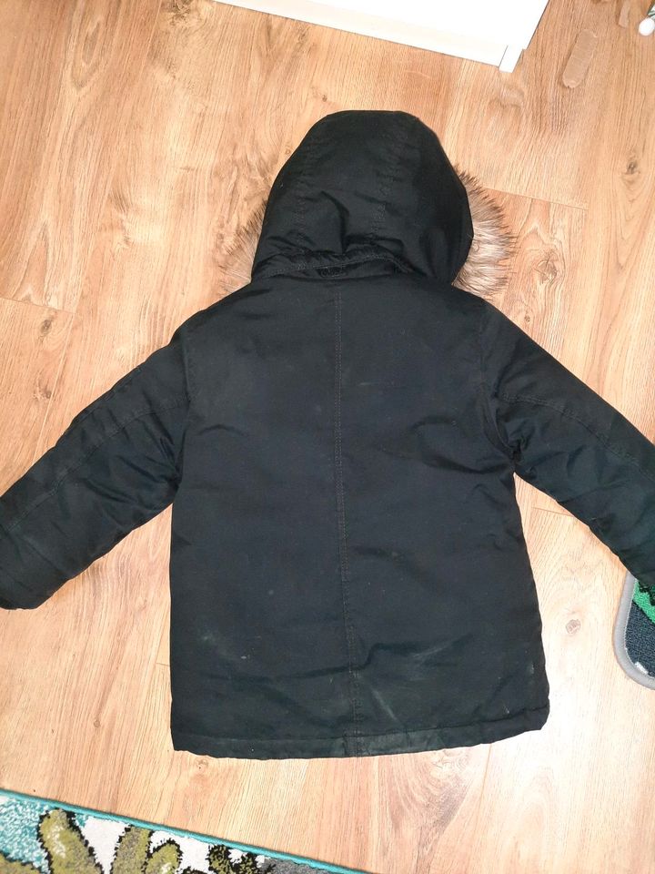 H&M Kinderjacke, schwarz mit Kunstfell Kapuze in München