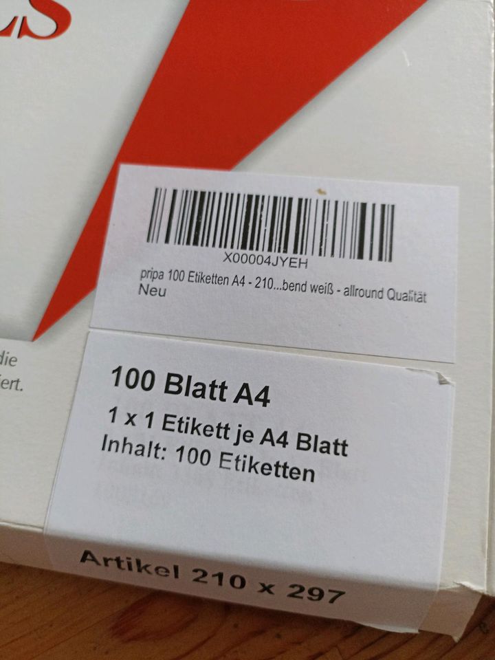 A4 Etiketten zum bedrucken Etikett Label A4 in Berga/Elster