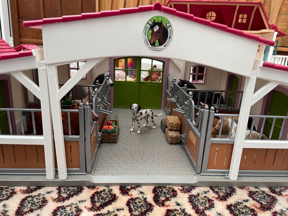 Schleich Horse Club Stall + 9 Pferde + Hund in Mönchengladbach