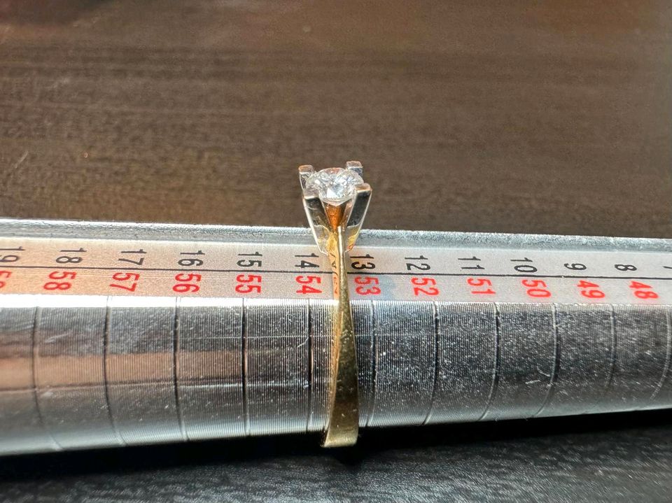 Diamantring 0.31 Karat 750er Gelbgold. in Deggendorf