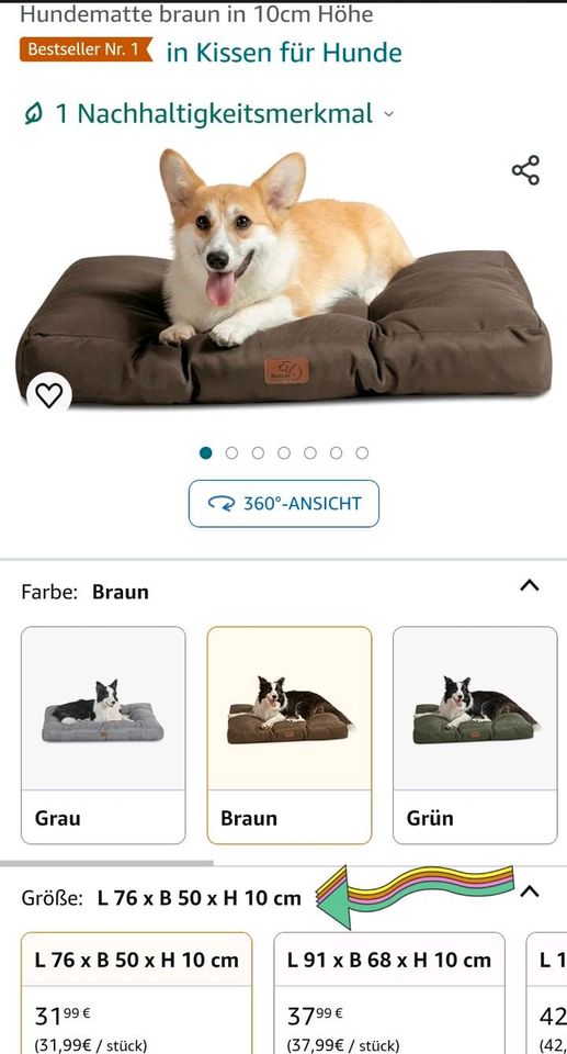 2x Hundebett Kissen Größe L 76x50x10 cm in Arnsberg