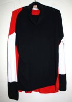 OUI Rollkragen Pullover Gr.42 Seide Schwarz Weiß Rot Color block Dortmund - Innenstadt-West Vorschau