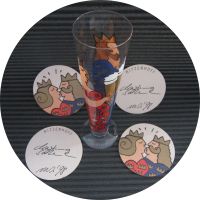 Ritzenhoff Bierglas mit 4 Bierdeckeln, “Martina Schlenke”, 1998 Hessen - Büttelborn Vorschau