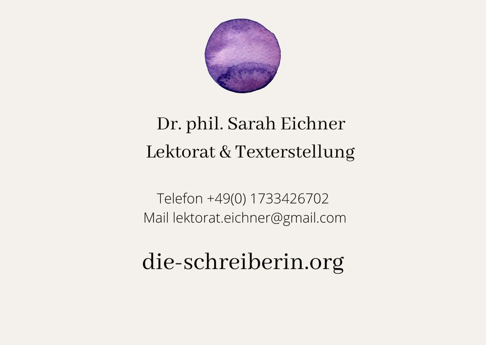 Wissenschaftliches Lektorat/Sprachliches Lektorat/Texterstellung in Freiburg im Breisgau