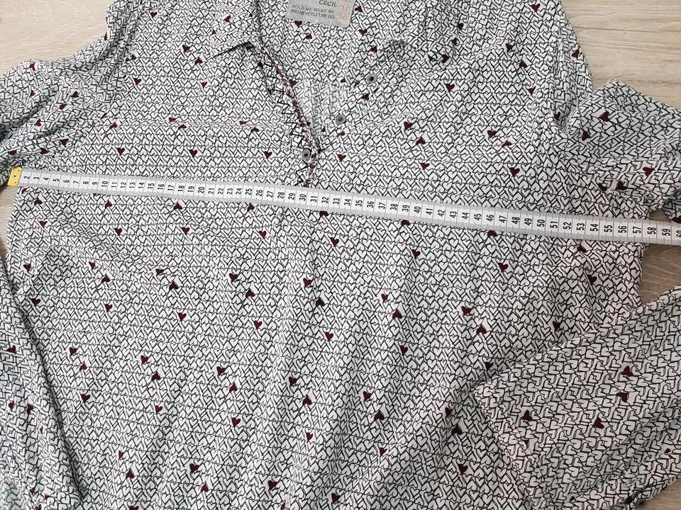 Blusenshirt CECIL Gr.46/48 schwarz weiß rot Herzen in Barsinghausen