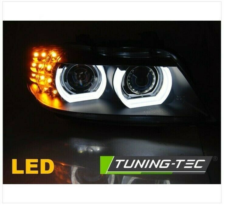 Xenon 3D DRL Angel Eyes Scheinwerfer schwarz für BMW 3er E90 91 in Calden