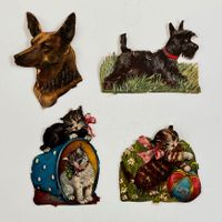 Vintage alte Glanzbilder Oblaten Scraps | Tiere Hunde Schäferhund Wandsbek - Hamburg Bramfeld Vorschau