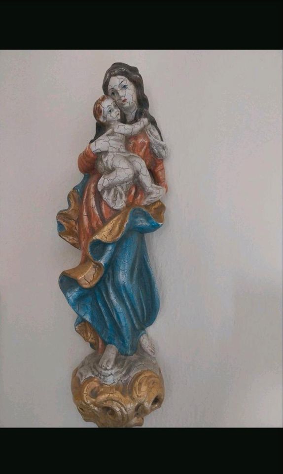 Große schöne alte Madonna Maria Figur Holzfigur Marienfigur antik in Passau