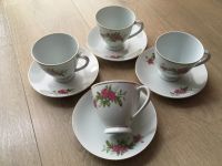 NACHLASS DDR 4x China Rosen Tasse Kaffeetassen + Untertassen 50 J Hessen - Bad Nauheim Vorschau