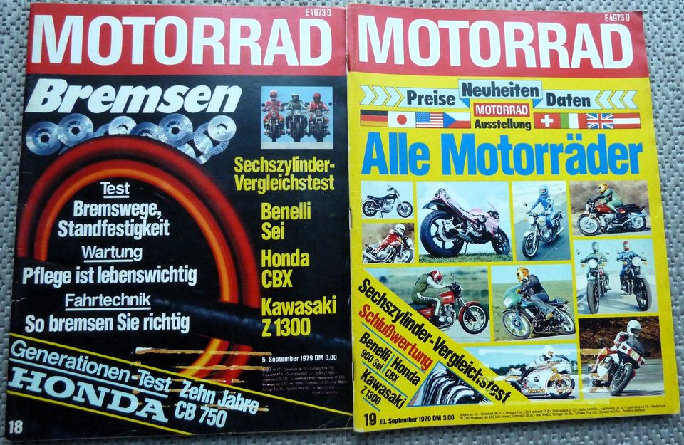 Vergleich Kawasaki Z 1300, Hond CBX, Benelli 900 Sei, 1979 in Friolzheim