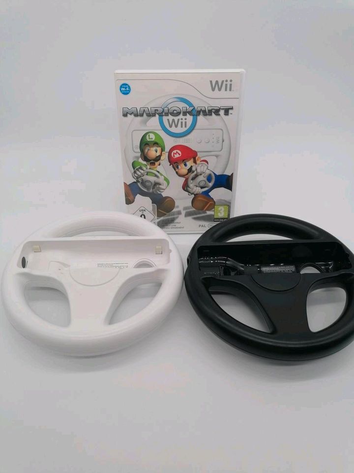 Mario Kart Wii + 2 Lenkräder weiß / schwarz ✅ Getestet & Versand in Geislingen an der Steige