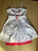 Sexy Sommerkleid kurz weiß pinker Unterrock Gürtel Baden-Württemberg - Staig Vorschau