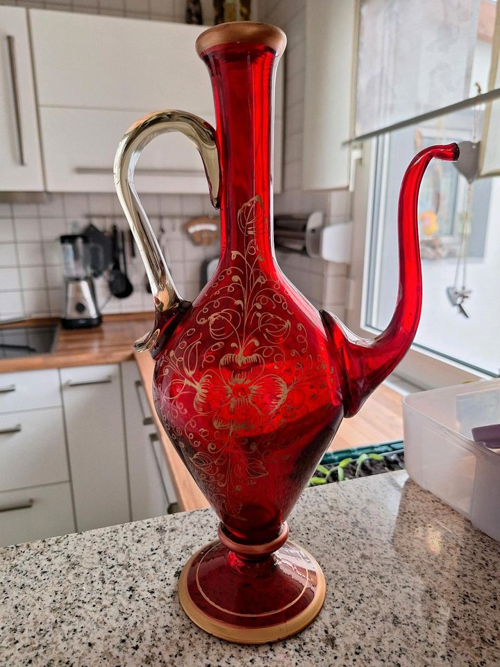 Persischer antiker Glaskrug für Wein, handgefertigt in Oberhausen