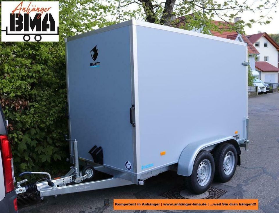 Hapert Sapphire Kofferanhänger 2700kg 305x150x180 mit Rampe GRAU in Mühlhausen im Täle