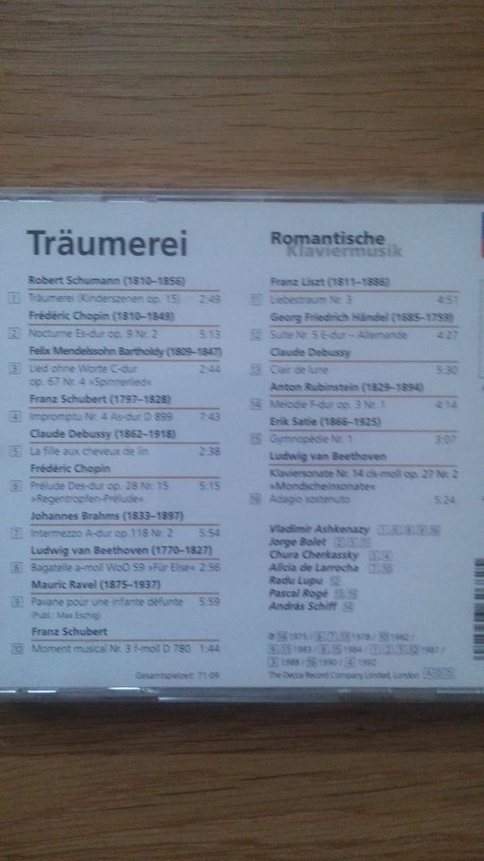 Träumerei - Romantische Klaviermusik - CD in Nürnberg (Mittelfr)