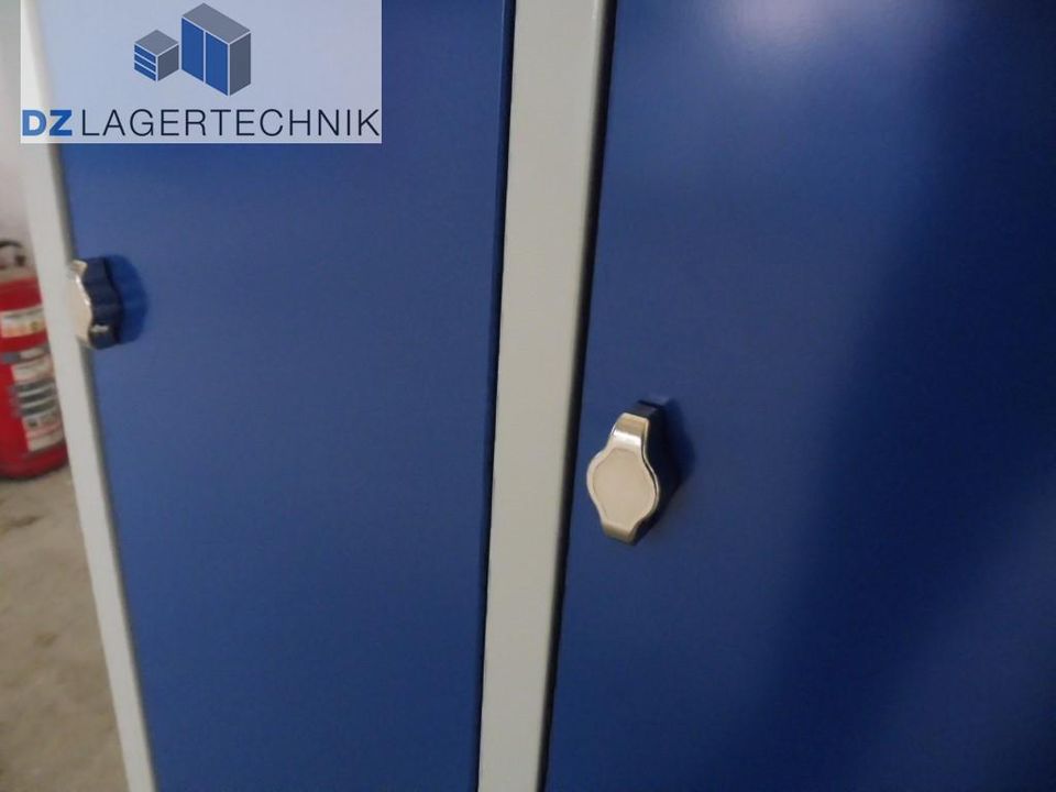 SSI Schäfer Umkleidespind Metall Schrank mit 2 Abteilen blau in Burbach