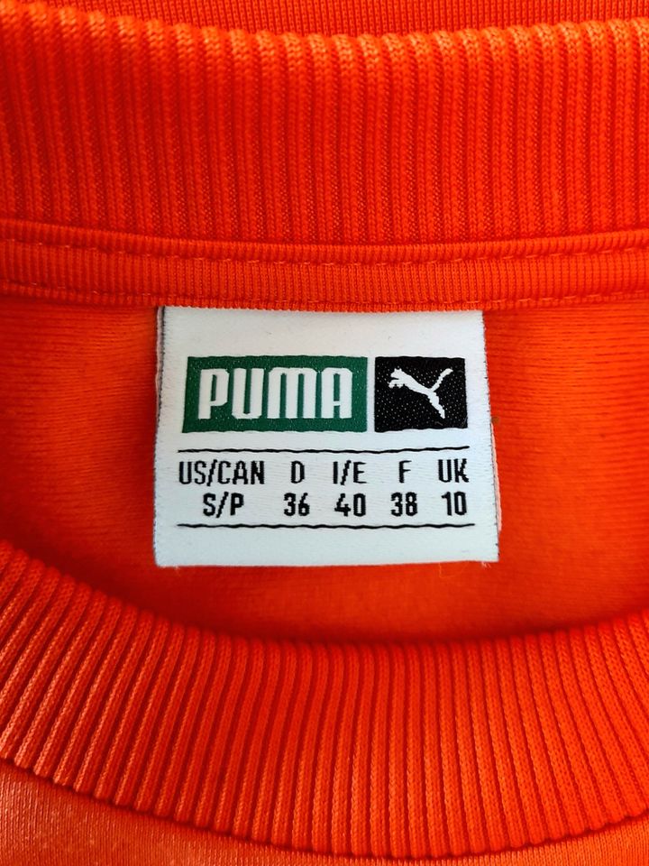 PUMA Sweatshirt 36 S Orange Weiß Logo Streifen in Hamburg