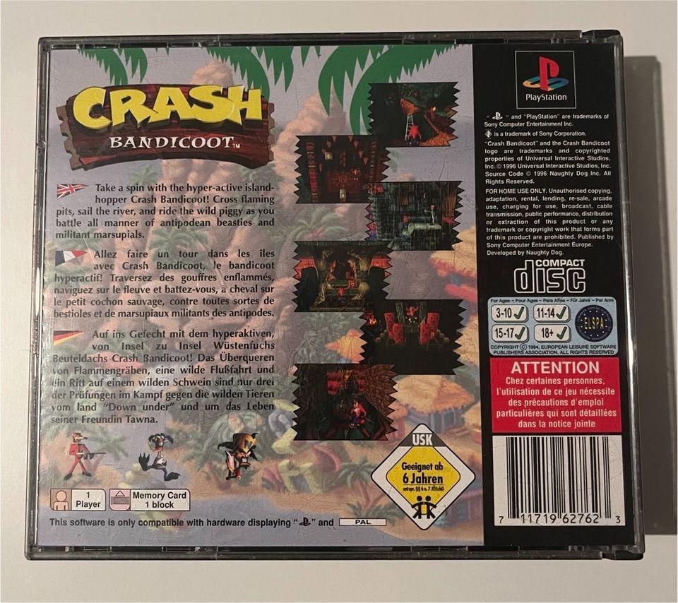 Crash Bandicoot PlayStation 1 classic PS1 PlayStation Selten rare in Bremervörde