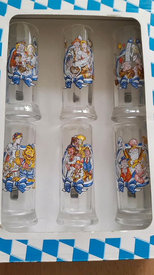 Neu 6x Böckling Miniatur Biergläser Oktoberfest Bier in Weinheim